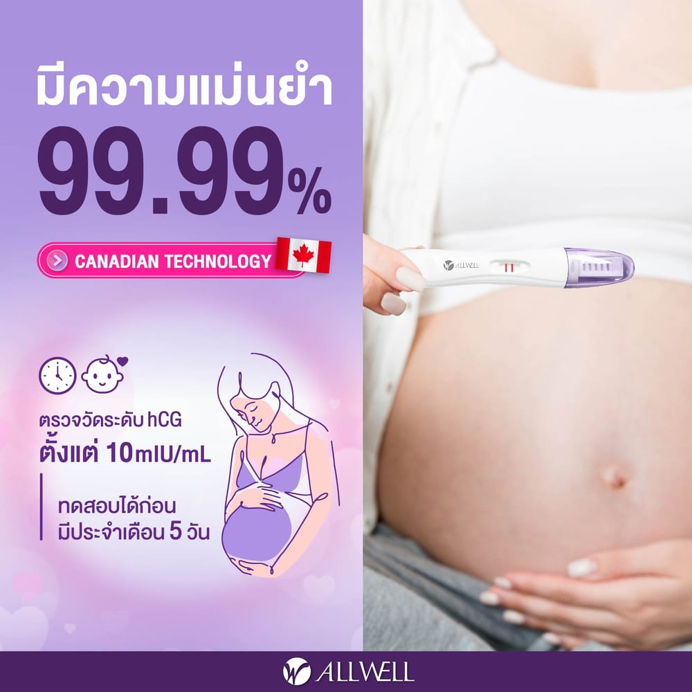 ชุดตรวจครรภ์ แบบปัสสาวะ ALLWELL รุ่น SURENOW-HCG (5 ชิ้น)